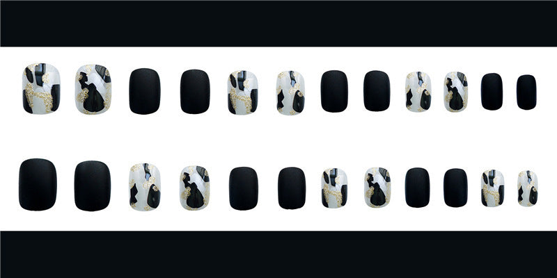 Matte Black Nails Fake Nails