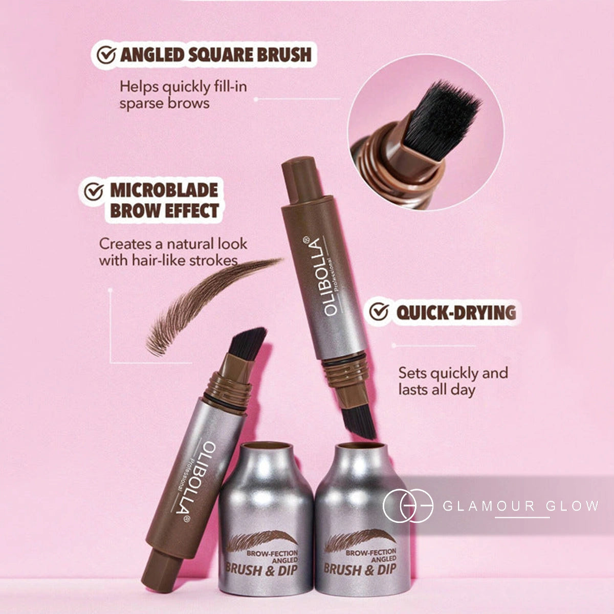 Olibolla Angled Eyebrow Brush & Dip Liquid Eyebrow Gel