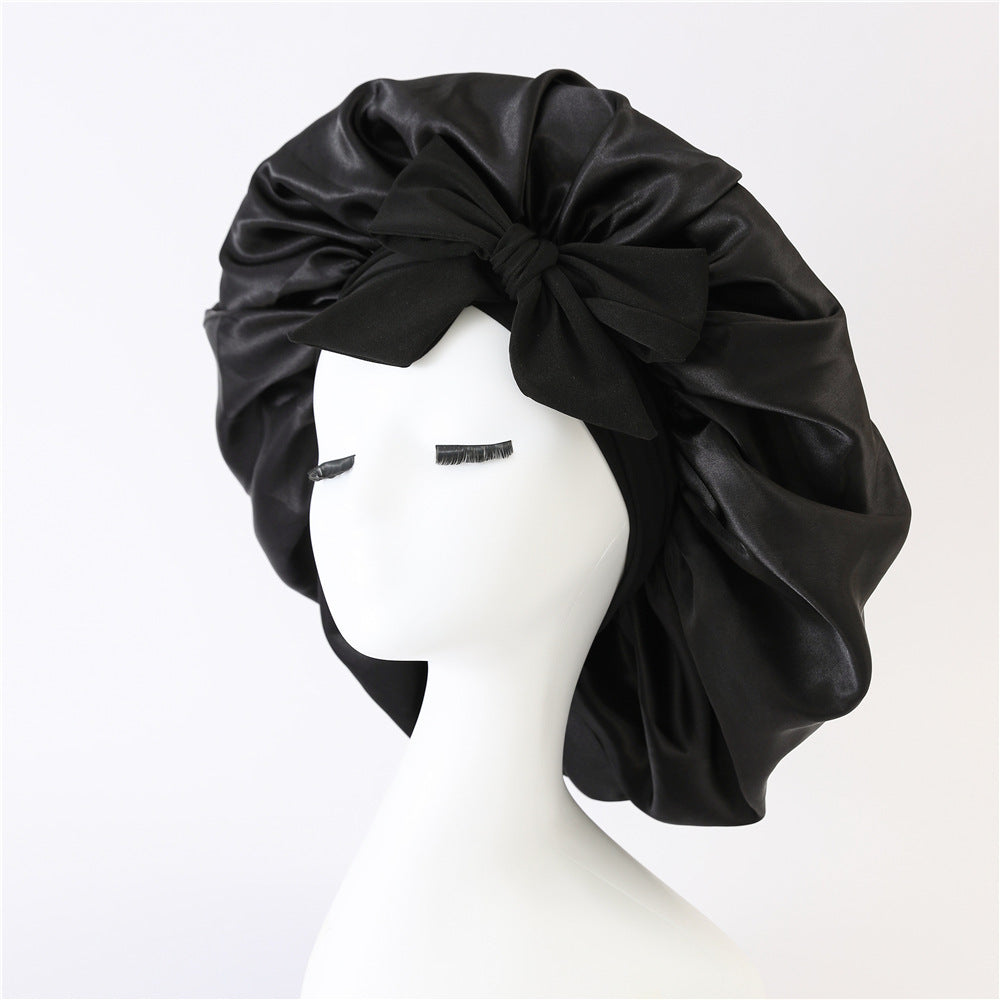 Hair Bonnet Silk Satin Bonnet Night Sleep Scarf With Tie Band For Women Hair