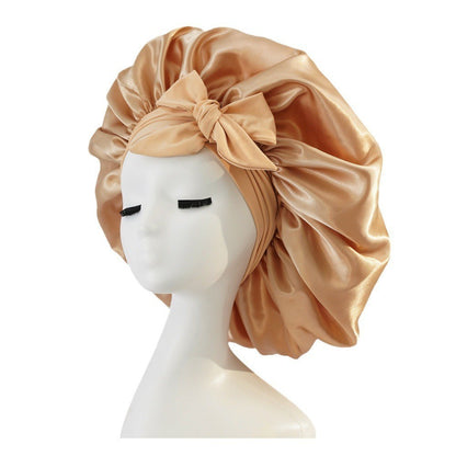 Hair Bonnet Silk Satin Bonnet Night Sleep Scarf With Tie Band For Women Hair