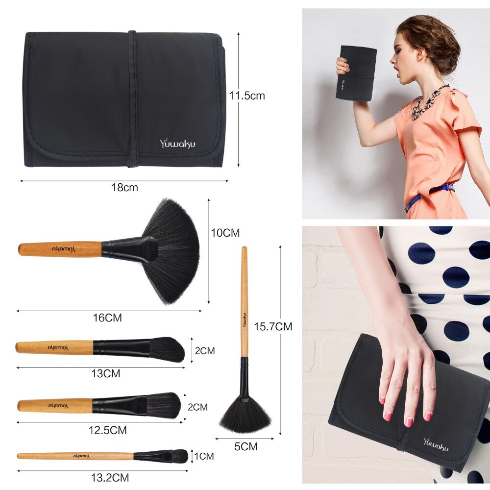 Yuwaku Makeup Brush Set Foundation-Blush of 32 Pieces With 5 Colors