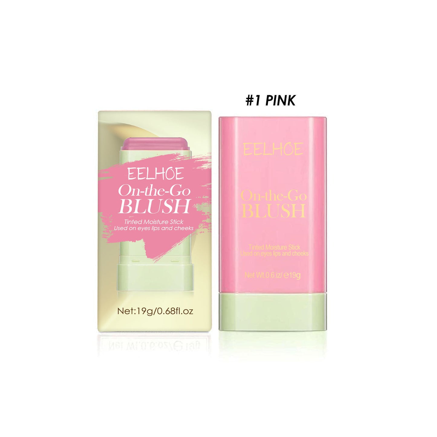 Eelhoe On The Go Blush Stick Waterproof Tinted Moisture Stick In Orange, Pink & Red