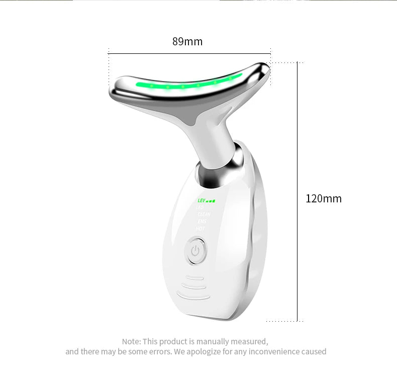 LEV Face Massager Neck And Face Skin Tightening Device In Black Red & White