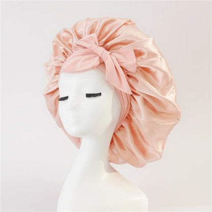 Hair Bonnet Silk Satin Bonnet Night Sleep Scarf With Tie Band For Women Hair