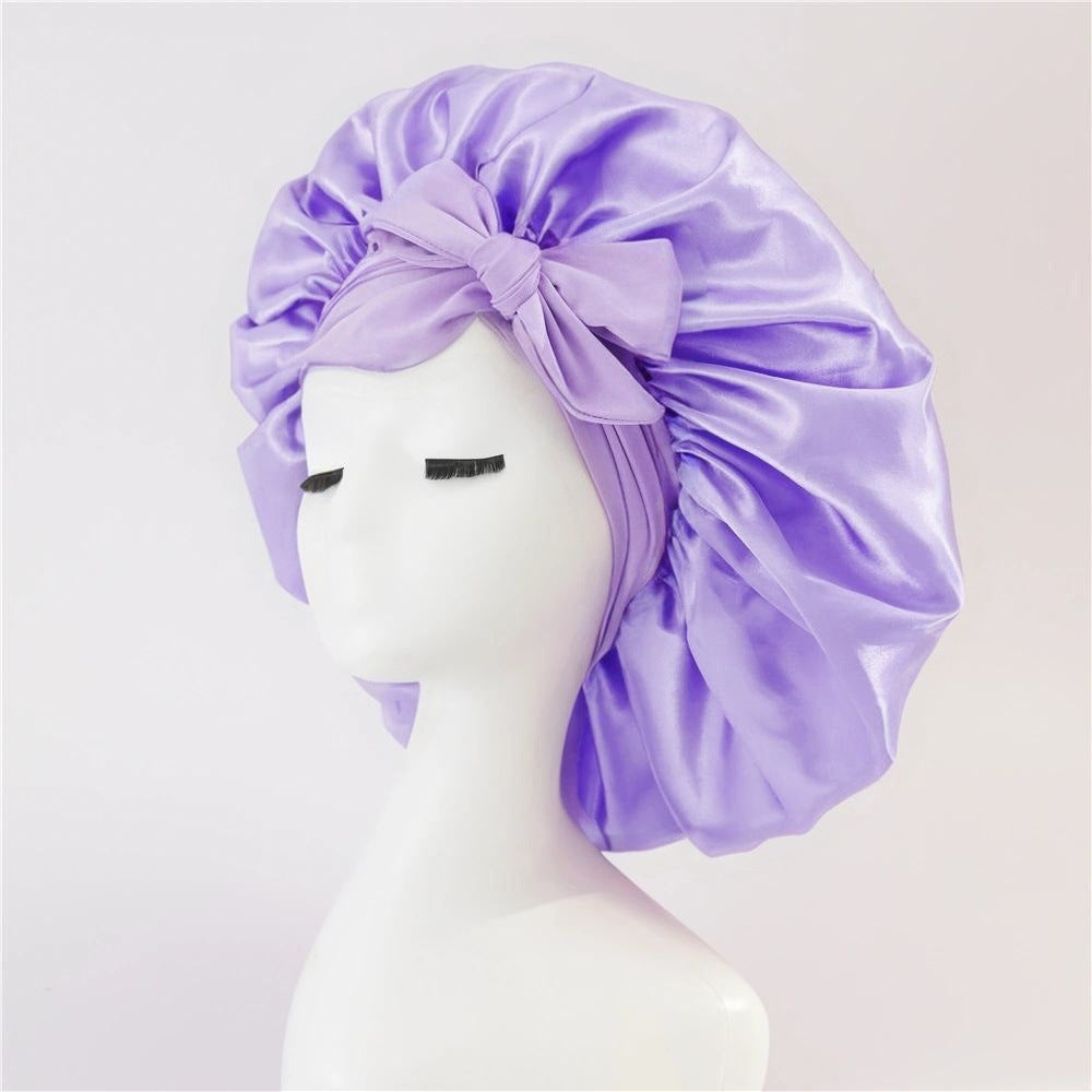 Hair Bonnet Silk Satin Bonnet Night Sleep Scarf With Tie Band For Women Hair