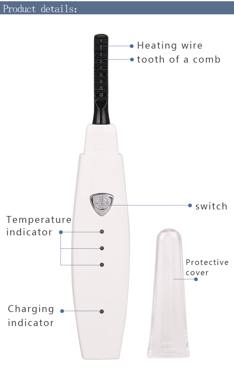 Electric Heated Eyelash Curler USB Rechargeable