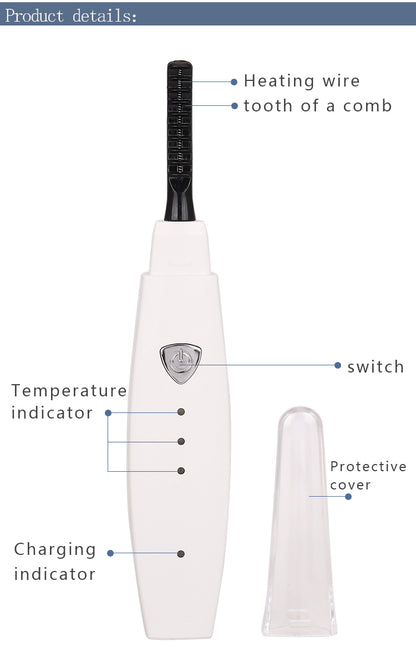 Electric Heated Eyelash Curler USB Rechargeable