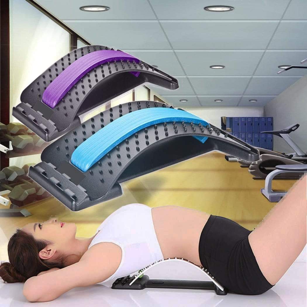 Back stretcher for lower back pain relief with adjustable height settings