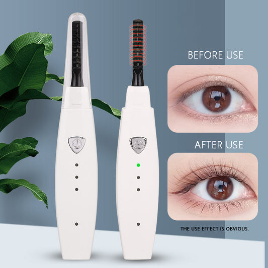 Electric eyelash curler heated with anti-scalding comb design