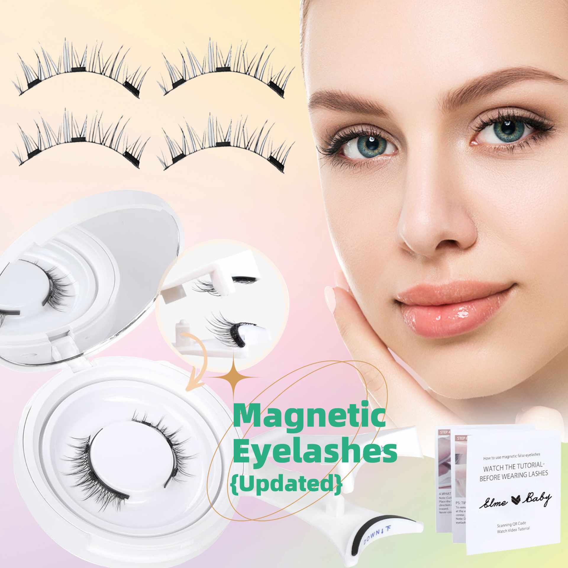 Magnetic eyelashes come with a kit that includes natural mink lashes.
