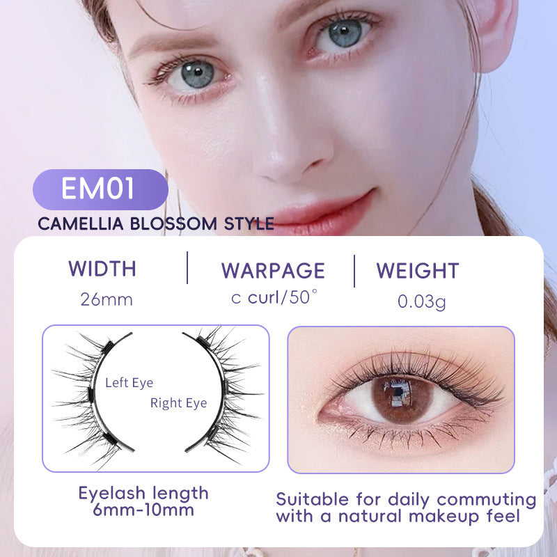 Reusable magnetic eyelashes are easy to apply and do not require glue.
