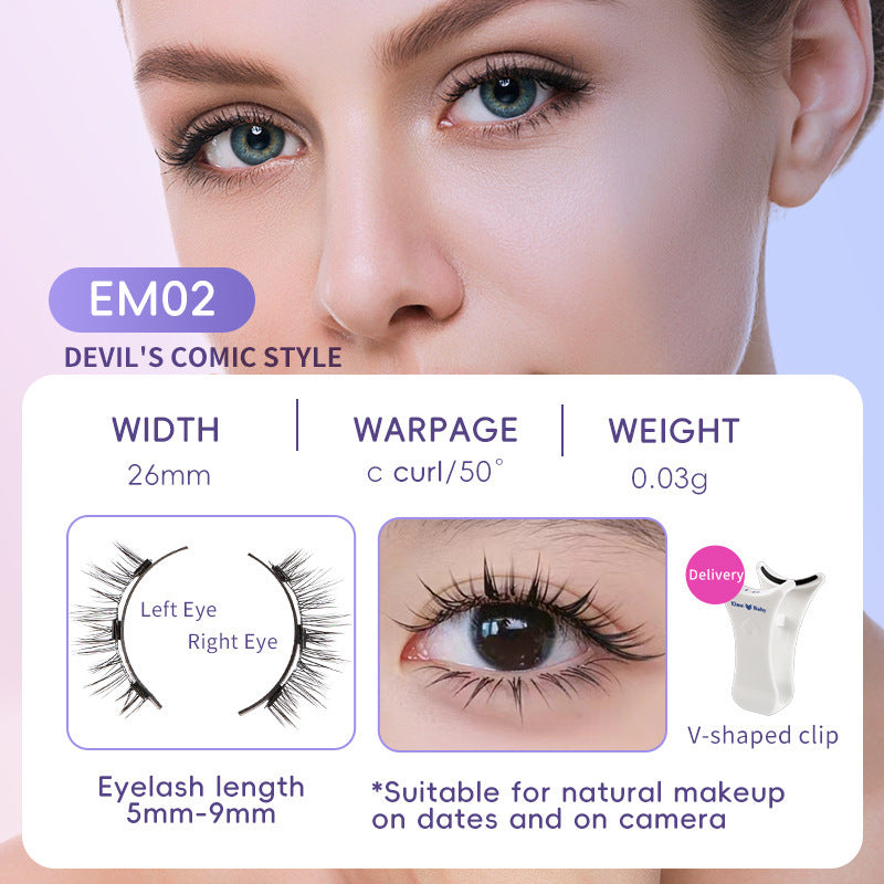 Reusable magnetic eyelashes are easy to apply and do not require glue.