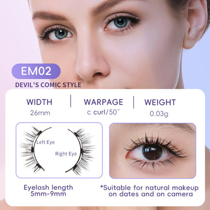 Reusable magnetic eyelashes are easy to apply and do not require glue.