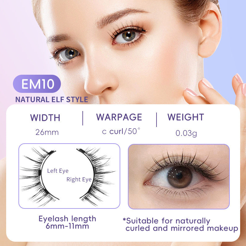Reusable magnetic eyelashes are easy to apply and do not require glue.