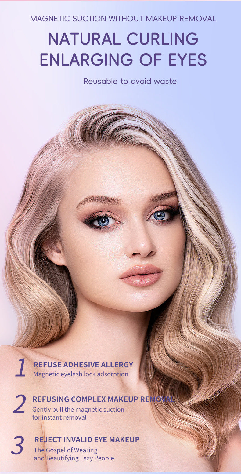 Reusable magnetic eyelashes are easy to apply and do not require glue.