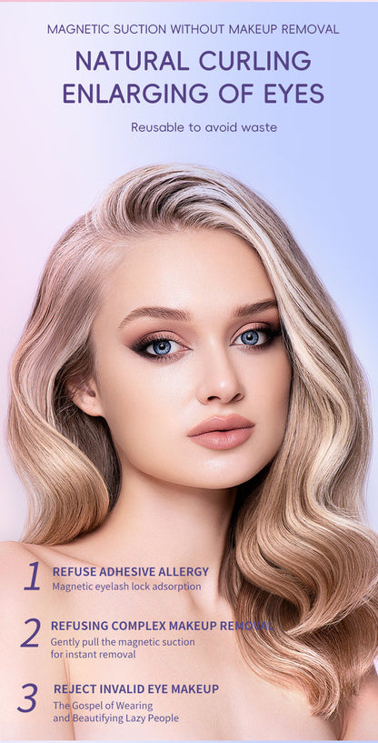 Reusable magnetic eyelashes are easy to apply and do not require glue.