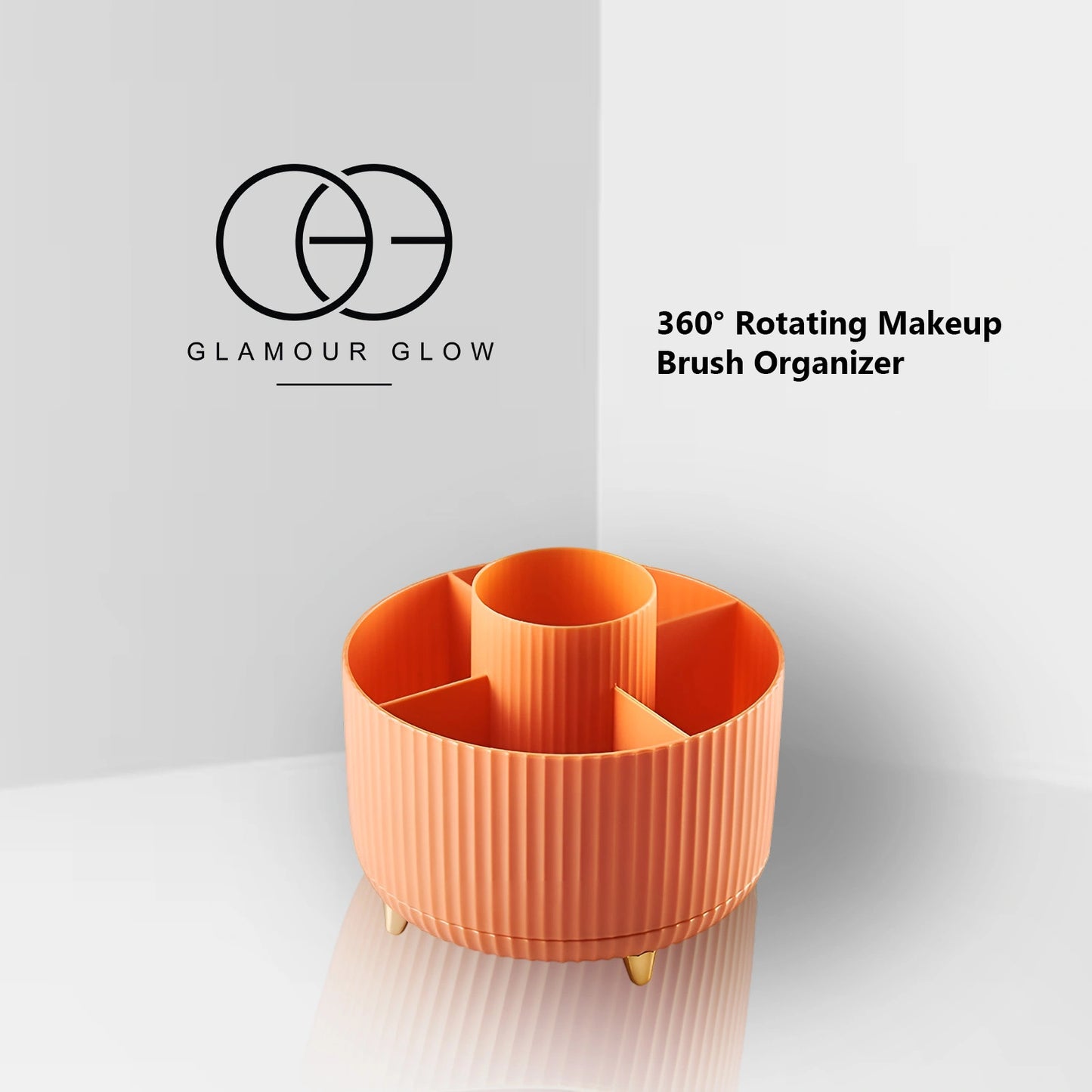 360° Rotating Makeup Brush Organizer