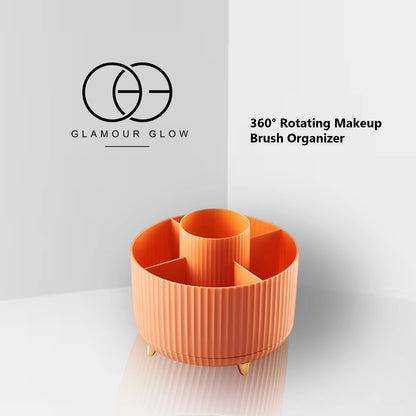 360° Rotating Makeup Brush Organizer