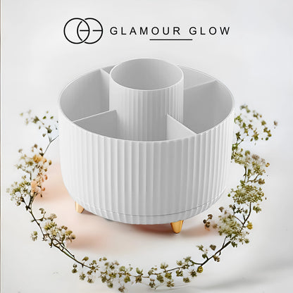 360° Rotating Makeup Brush Organizer