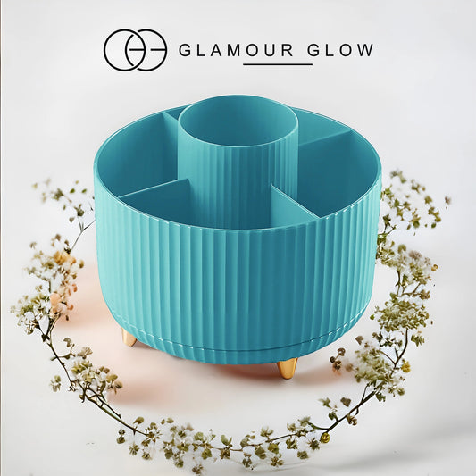 360° Rotating Makeup Brush Organizer