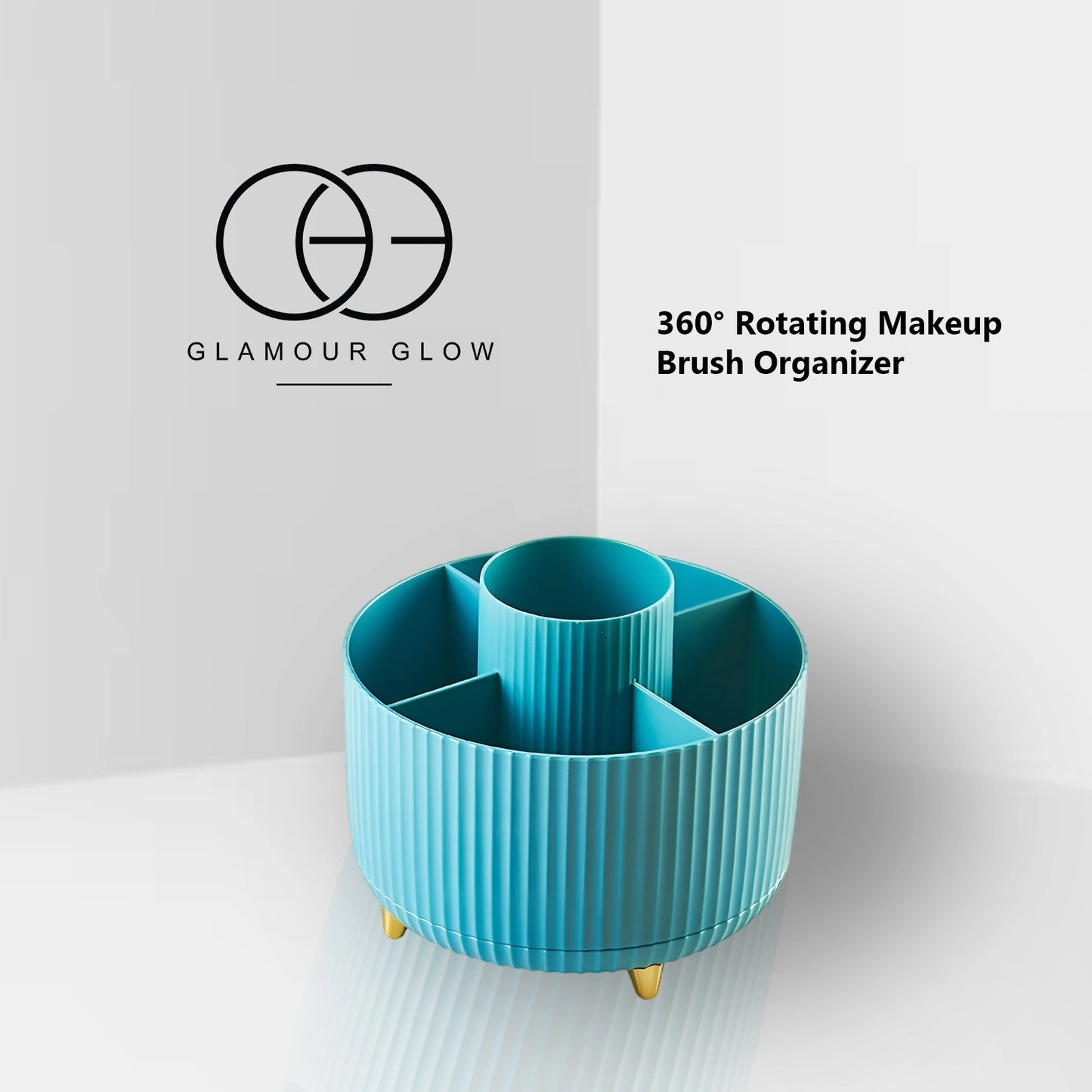 360° Rotating Makeup Brush Organizer