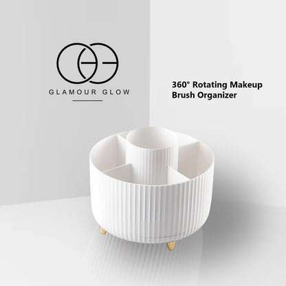 360° Rotating Makeup Brush Organizer