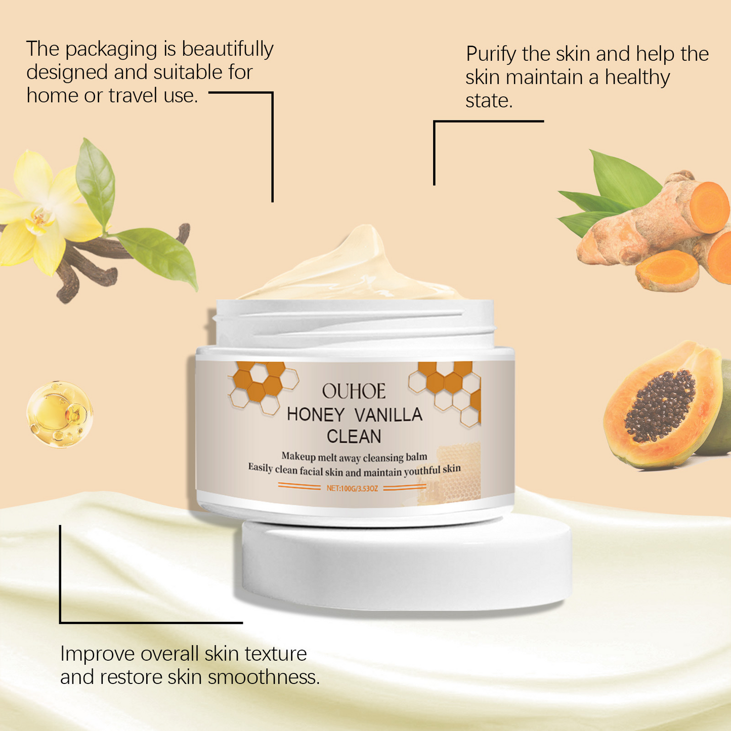 OUHOE Honey Vanilla Makeup Cleansing Balm