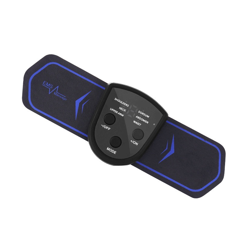 Wireless mini massager on shoulder showing portable design