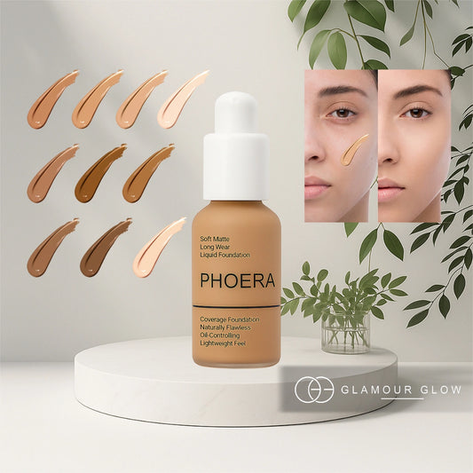 Phoera Foundation Cream Bright Skin Liquid Highly Concealer Nude - Dark Tan