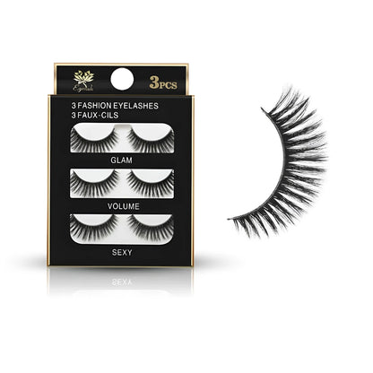 3 Fashion Eyelashes 3 Pairs of fake eyelashes