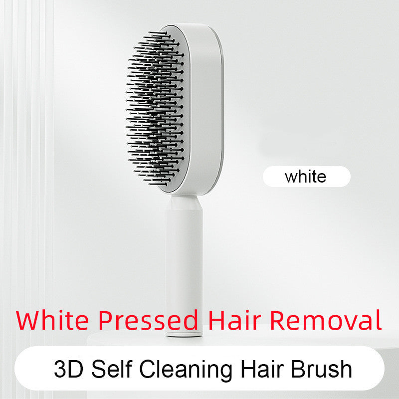 Retractable hair brush tool for mess-free grooming.