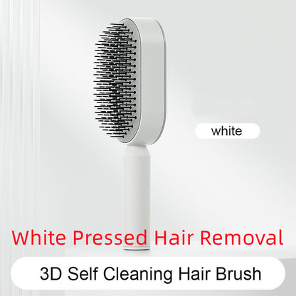 Retractable hair brush tool for mess-free grooming.