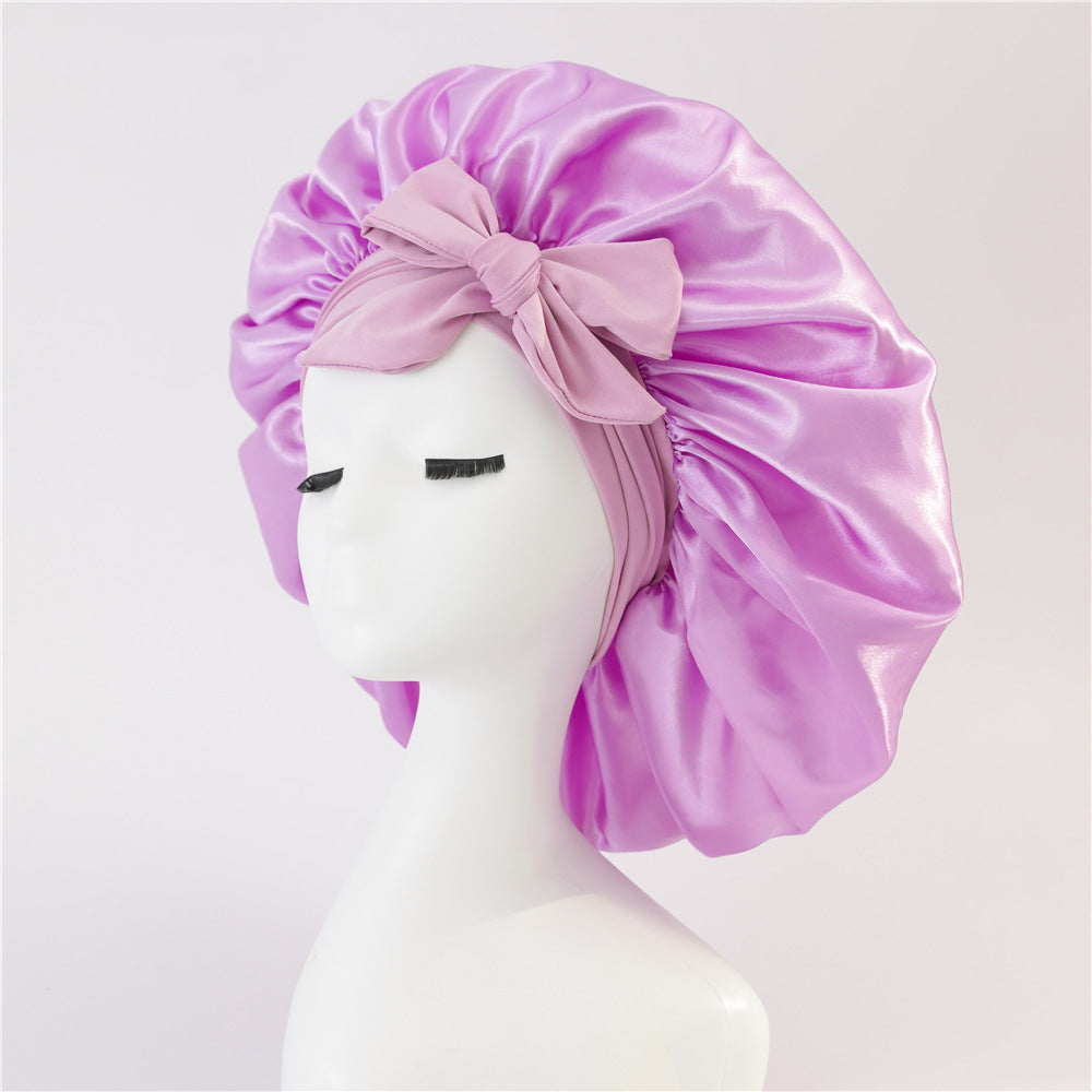 Silk Hair Bonnet With Tie Band for sleeping