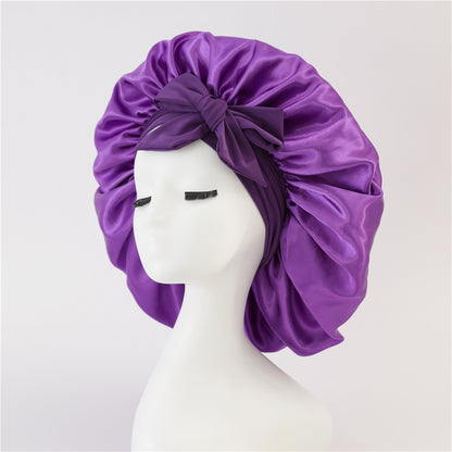 Silk Hair Bonnet With Tie Band for sleeping