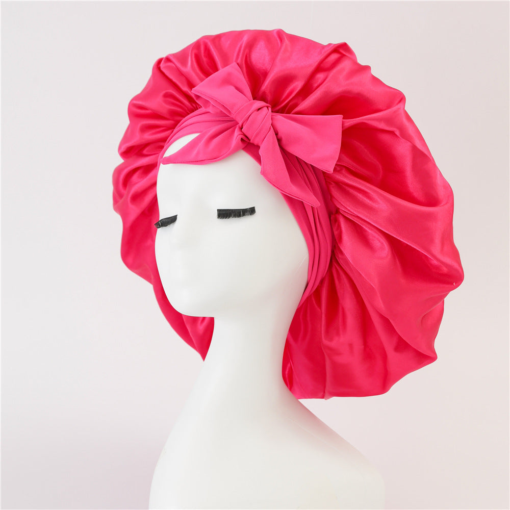 Silk Hair Bonnet With Tie Band for sleeping