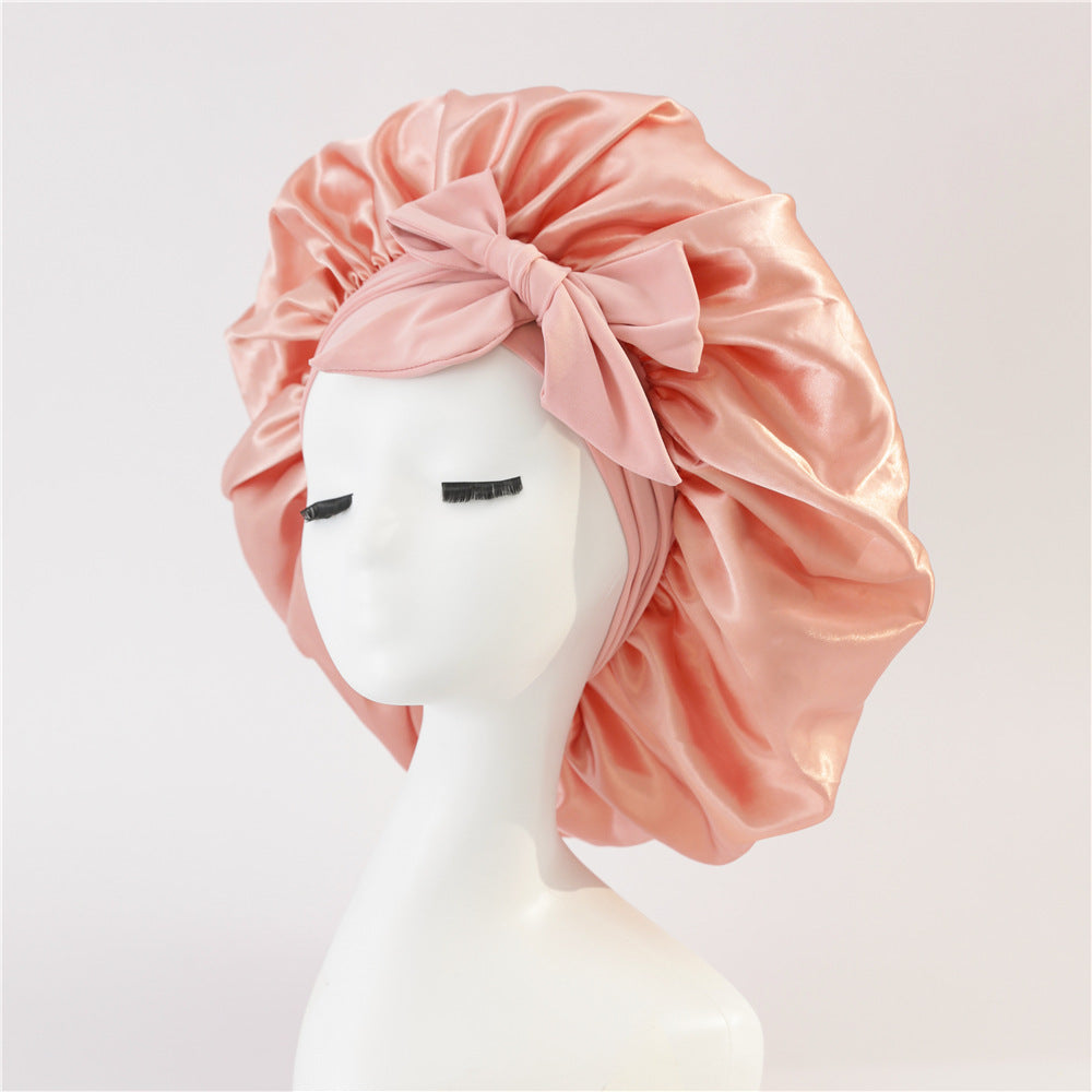 Silk Hair Bonnet With Tie Band for sleeping