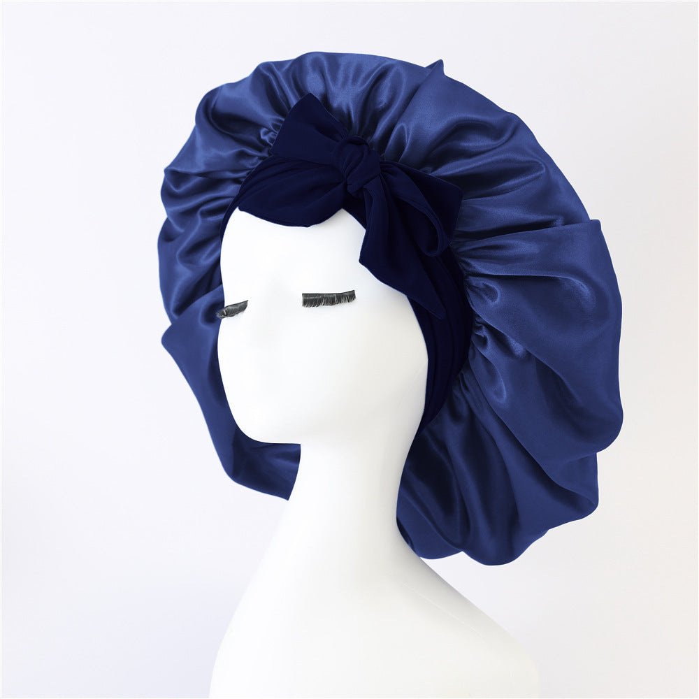 Silk Hair Bonnet With Tie Band for sleeping