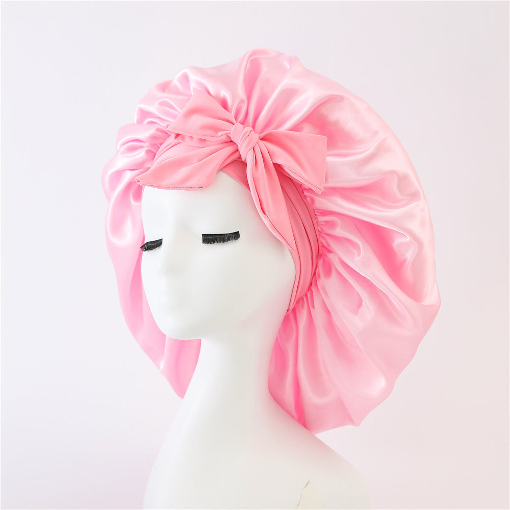 Silk Hair Bonnet With Tie Band for sleeping