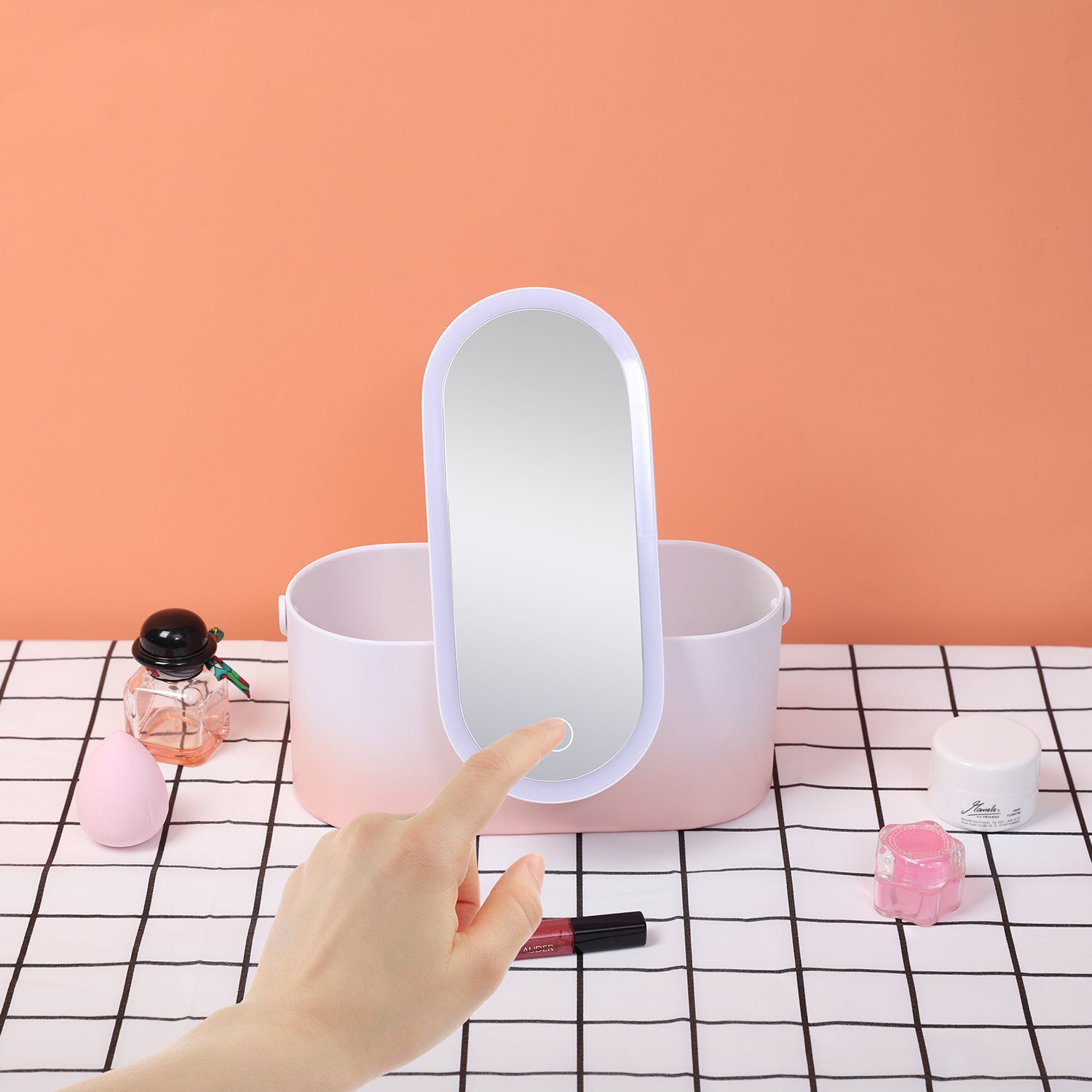 travel makeup case with led mirror