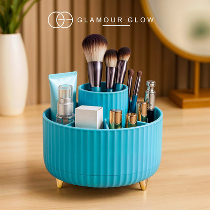 360° Rotating Makeup Brush Organizer