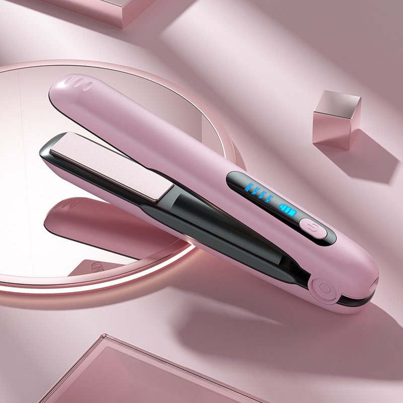 Wireless Hair Straightener with 5000mAh battery and ceramic plates for cord-free styling.