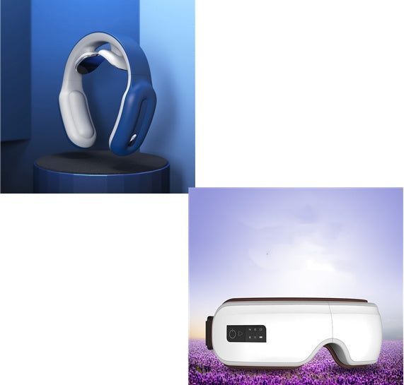 Portable cervical massager in pink color with travel case