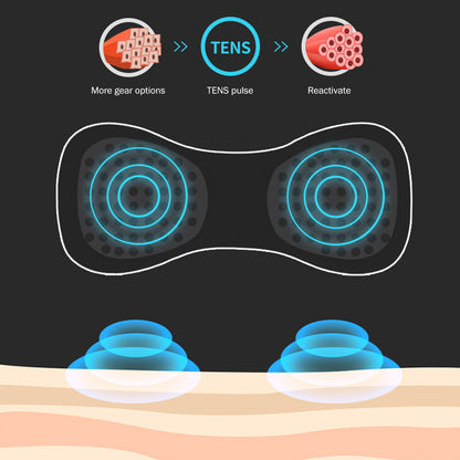 Black wireless TENS full body massager device for pain relief massage