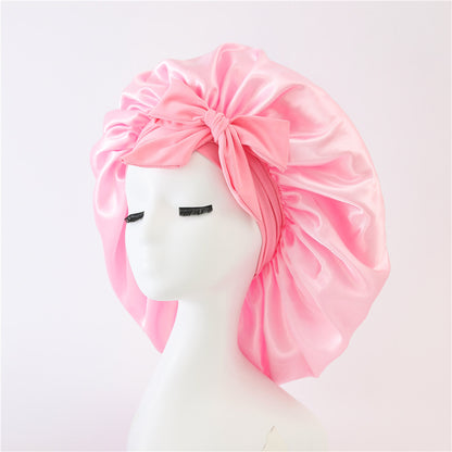 Hair Bonnet Silk Satin Bonnet Night Sleep Scarf With Tie Band For Women Hair