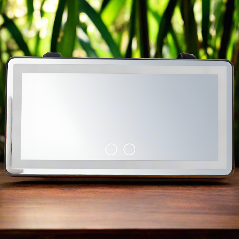 Car Vanity Mirror Rechargeable Car Visor Mirror Black & White With USB Cable