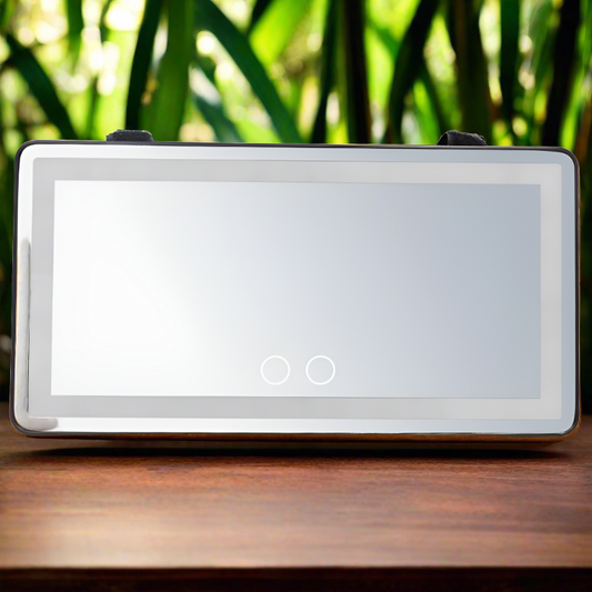Car Vanity Mirror Rechargeable Car Visor Mirror Black & White With USB Cable