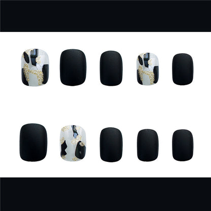 Matte Black Nails Fake Nails