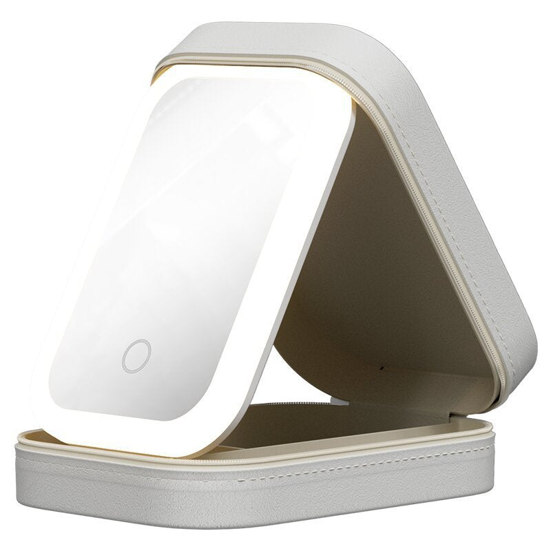 Pocket Makeup Storage Box With Led Mirror