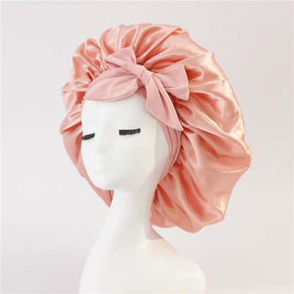 Hair Bonnet Silk Satin Bonnet Night Sleep Scarf With Tie Band For Women Hair