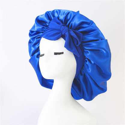 Hair Bonnet Silk Satin Bonnet Night Sleep Scarf With Tie Band For Women Hair